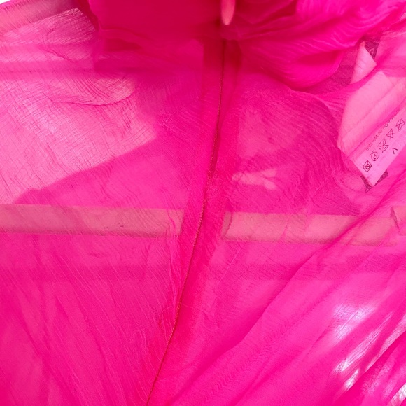 AUTHENTIC Dolce & Gabbana VINTAGE Neon Pink Pleat Dress Top - Picture 14 of 15